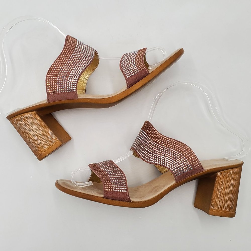 Onex Rhinestone Block Heel Sandals - Picture 9 of 16